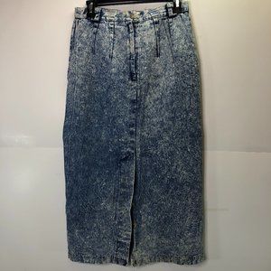 Vintage 80's Prezzia Stone Wash Pencil Skirt M